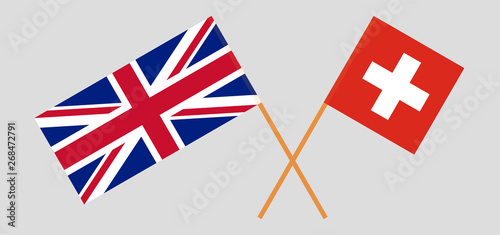 The UK and Switzerland. British and Swiss flags