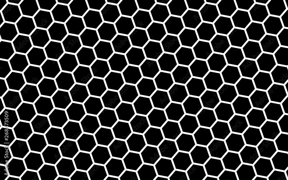 White honeycomb on a black background. Isometric geometry. 3D illustration White honeycomb on a black background. Isometric geometry. 3D illustration