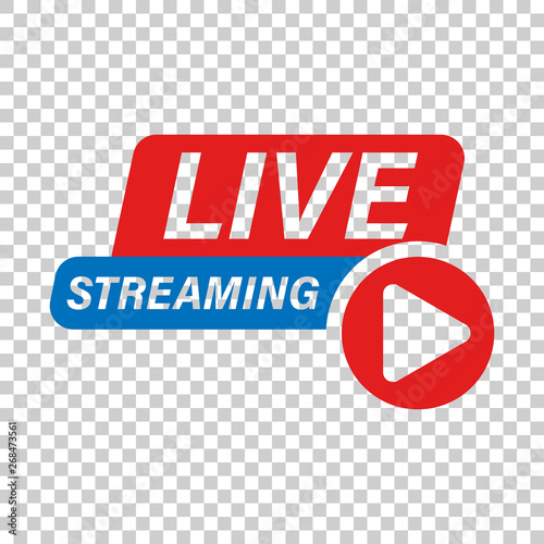 Live video icon in transparent style. Streaming tv vector illustration on isolated background. Broadcast business concept. photo