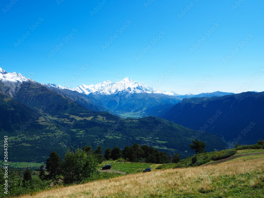 Georgian mountains in Svaneti.