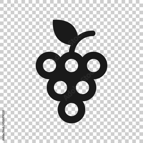 Grape fruits sign icon in transparent style. Grapevine vector illustration on isolated background. Wine grapes business concept.