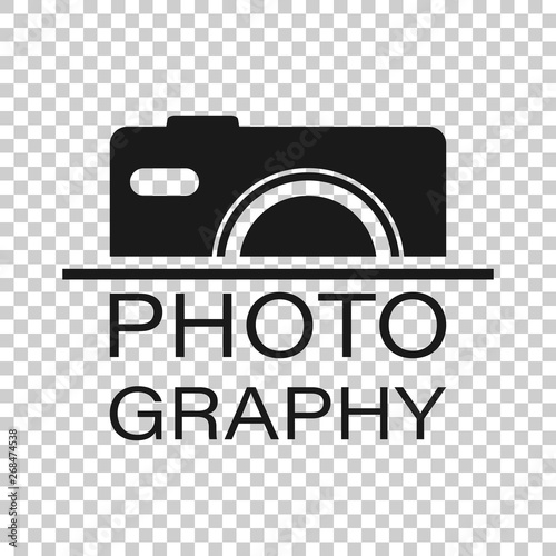 Camera device sign icon in transparent style. Photography vector illustration on isolated background. Cam equipment business concept.