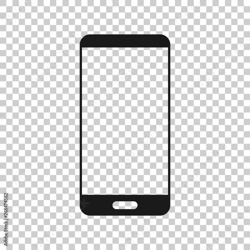 Phone device sign icon in transparent style. Smartphone vector illustration on isolated background. Telephone business concept.