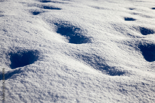 Snowdrifts of snow after a large snowfall