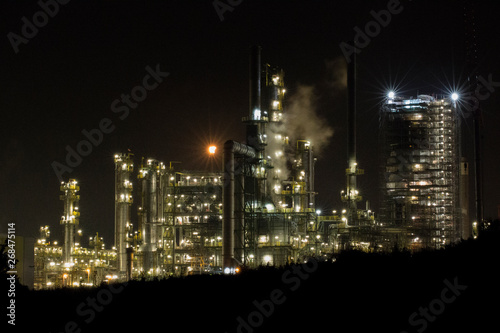 Leuna Inc, Leuna Werke, Germany at night