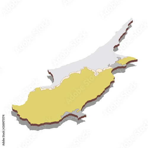 Cyprus. Island of Cyprus. Vector isometric illustration
