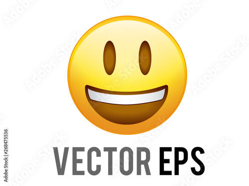 vector gradient yellow smiley face with white teeth icon