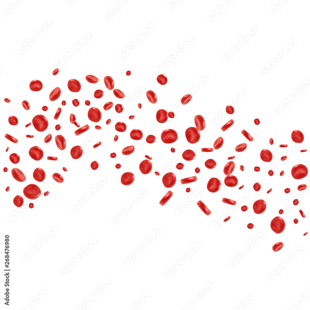 Red blood cell flowing in vein or artery. Vector illustration. Healthcare and medical zoom concept.