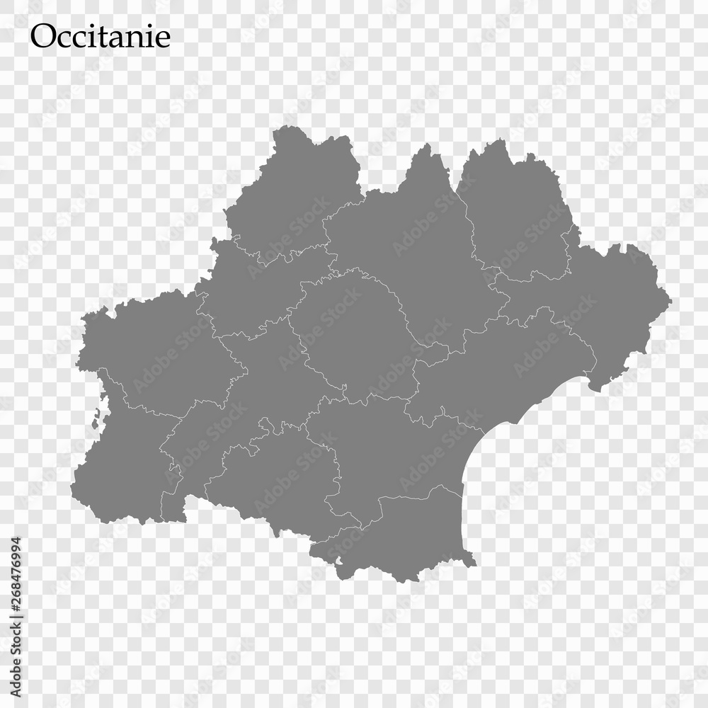 Fototapeta premium High Quality map region of France