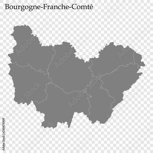 High Quality map region of France
