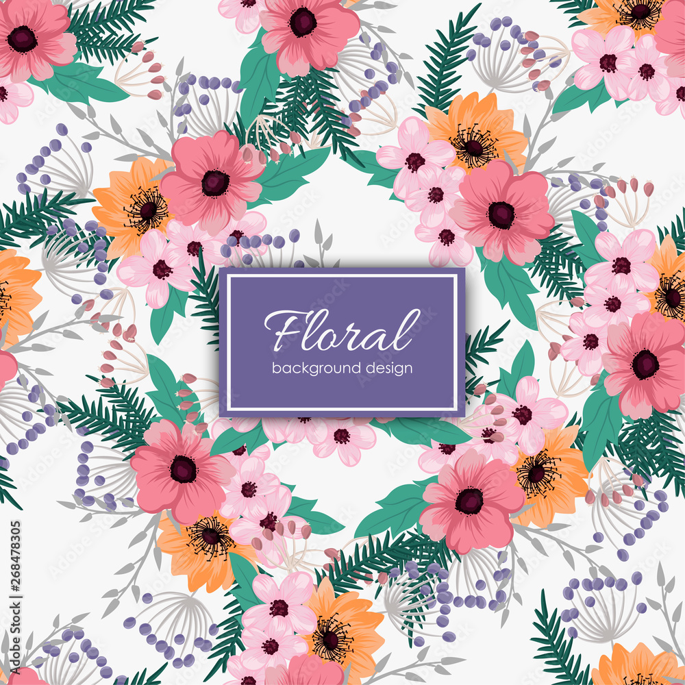 Trendy Seamless Floral Pattern in Vector illustration Trendy Seamless Floral Pattern in Vector illustration