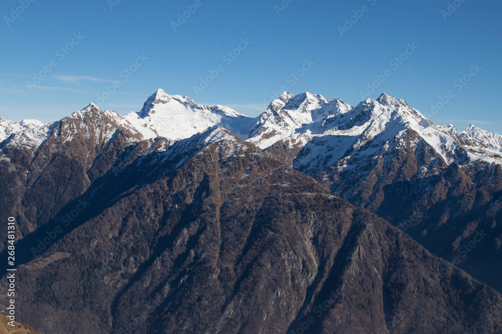 Mountains during winter with snow