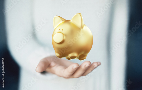 Piggy bank, saving money, 3...