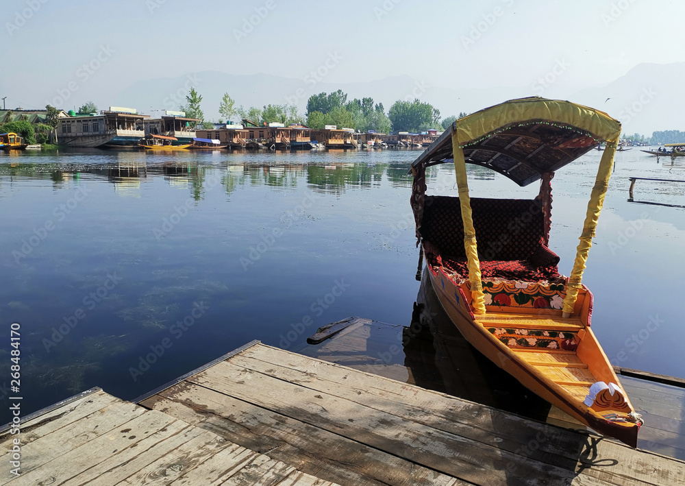 Boat in Dal Lake, India kashmir.