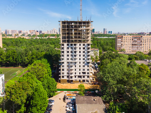 Top view of the park Severnoye Tushino in Moscow, Russia. photo