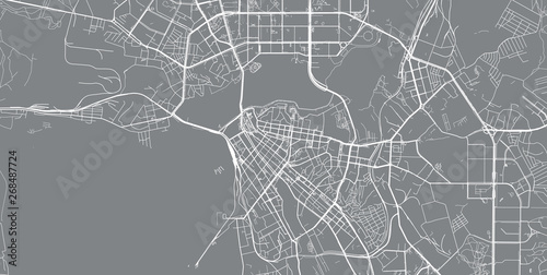 Urban vector city map of Kazen, Russia