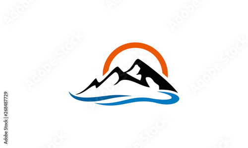 scenery mountain peak logo