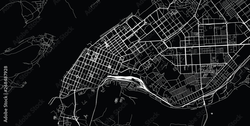Urban vector city map of Samara, Russia
