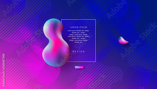 Geometric blue background with abstract oval shapes