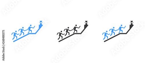 Businessman upwards success glyph icon - vector