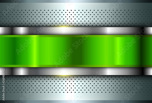 Metallic background silver green, polished steel texture
