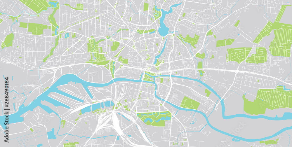 Fototapeta premium Mapa miasta miejskiego wektor Kaliningrad, Rosja