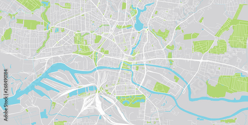 Urban vector city map of kaliningrad  Russia