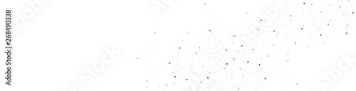 Global network connection. Abstract geometric background with connecting dots and lines. Digital technology and communication concept.