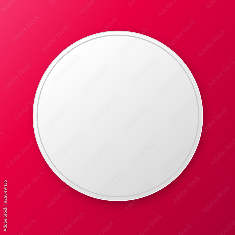 Round paper white stickers. Blank templates of a price tags. Empty mockup for a memo and notice. Transparent shadows