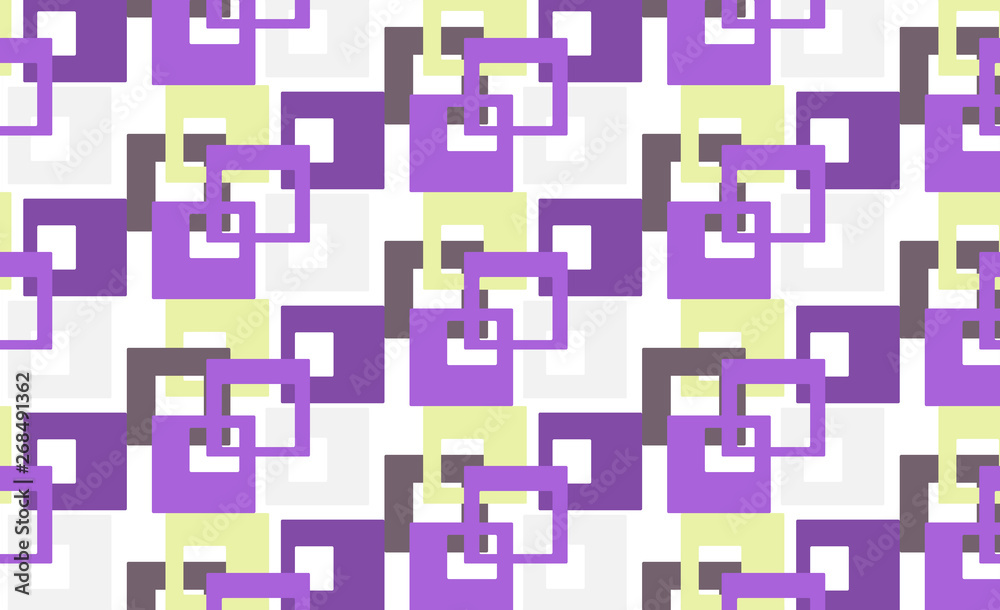 Modern stylish abstract geometric pattern with colourful bright strokes lilac yellow squares on a dark background. Vector illustration for fabric, Wallpaper, textile, wrapping paper and more. Modern stylish abstract geometric pattern with colourful bright strokes lilac yellow squares on a dark background. Vector illustration for fabric, Wallpaper, textile, wrapping paper and more.