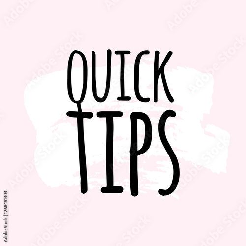 Quick tips badge, helpful tricks logo, label, sticker, emblem and banner isolated on white. Grunge style. Template for a blog, social media, web