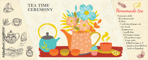 Hand Drawn Tea Time Concept