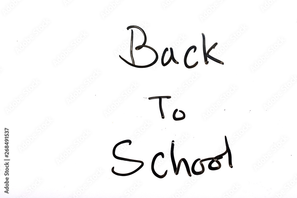Back to school text isolated on white background Back to school text isolated on white background