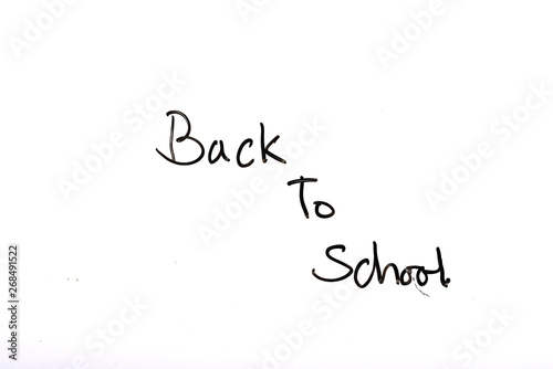 Back to school text isolated on white background