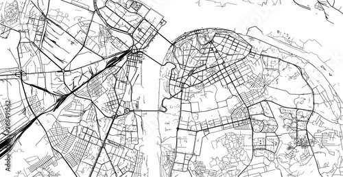 Urban vector city map of Nizhny Novgorod, Russia