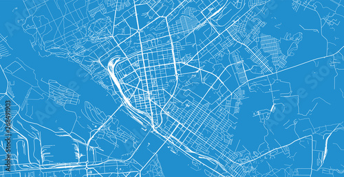 Urban vector city map of novosibirsk, Russia