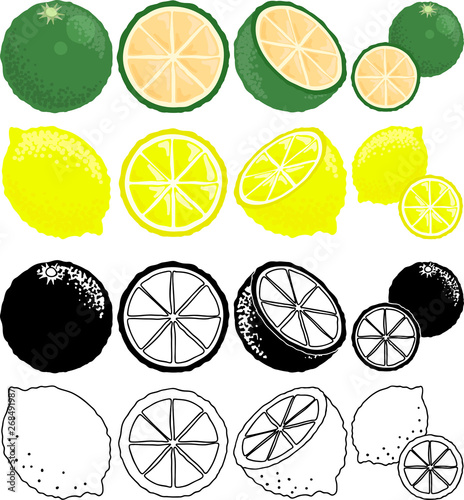 スウィーティーとレモンの可愛いアイコン Stock ベクター Adobe Stock