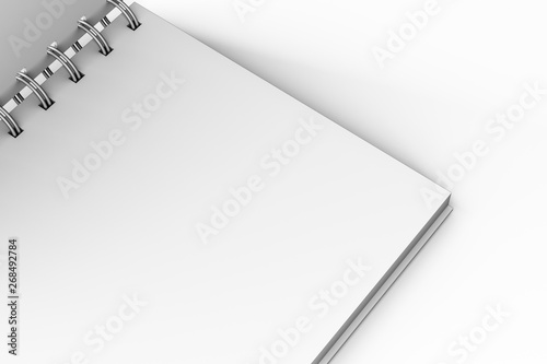 White Mock Up Spiral Open Notebook 3D