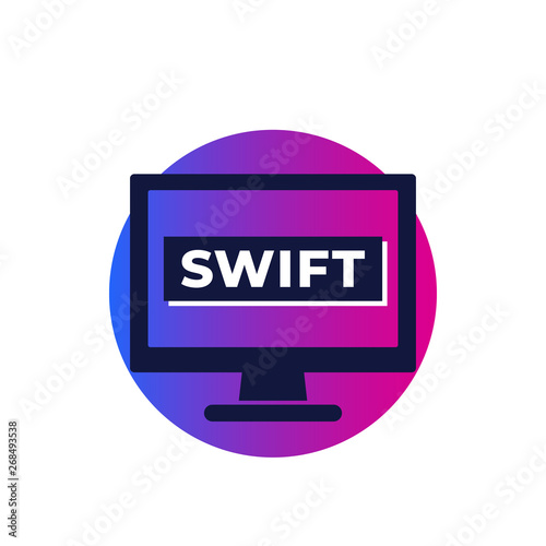 Swift programming vector icon on white