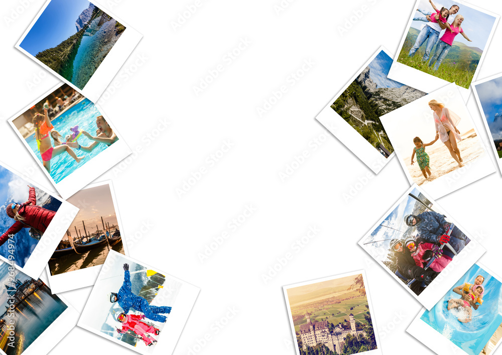 Collage from photos of venice, Italy , isolated on white background - obrazy, fototapety, plakaty 