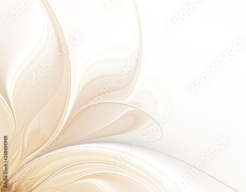 Abstract white background with petals of fractal flower