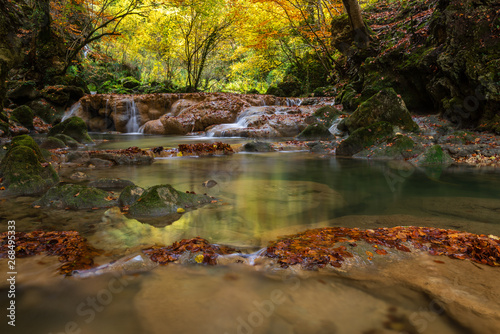 Source of Urederra river in Urbasa mountain range  Navarre  Spain