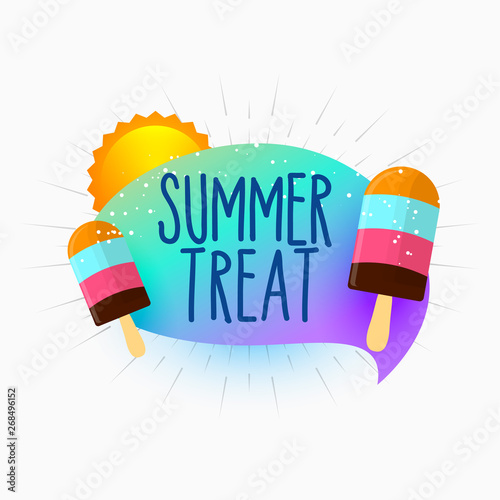 summer treat icecream and sun background