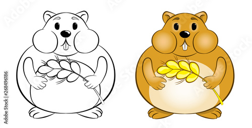 cute hamster, vector illustration on white background