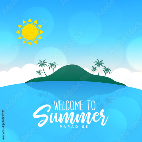 summer beach landscape island sunny scene background