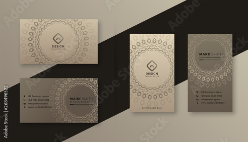 decorative business card design in vintage style