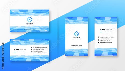 abstract blue business card template set