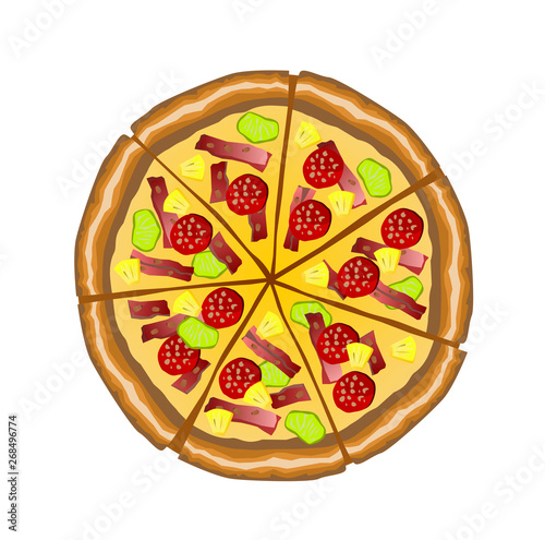 pizza flat vector illustration