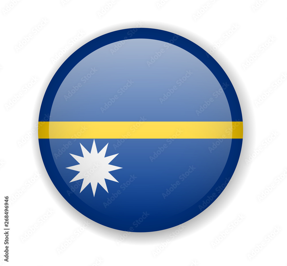 Nauru flag round bright icon on a white background Nauru flag round bright icon on a white background