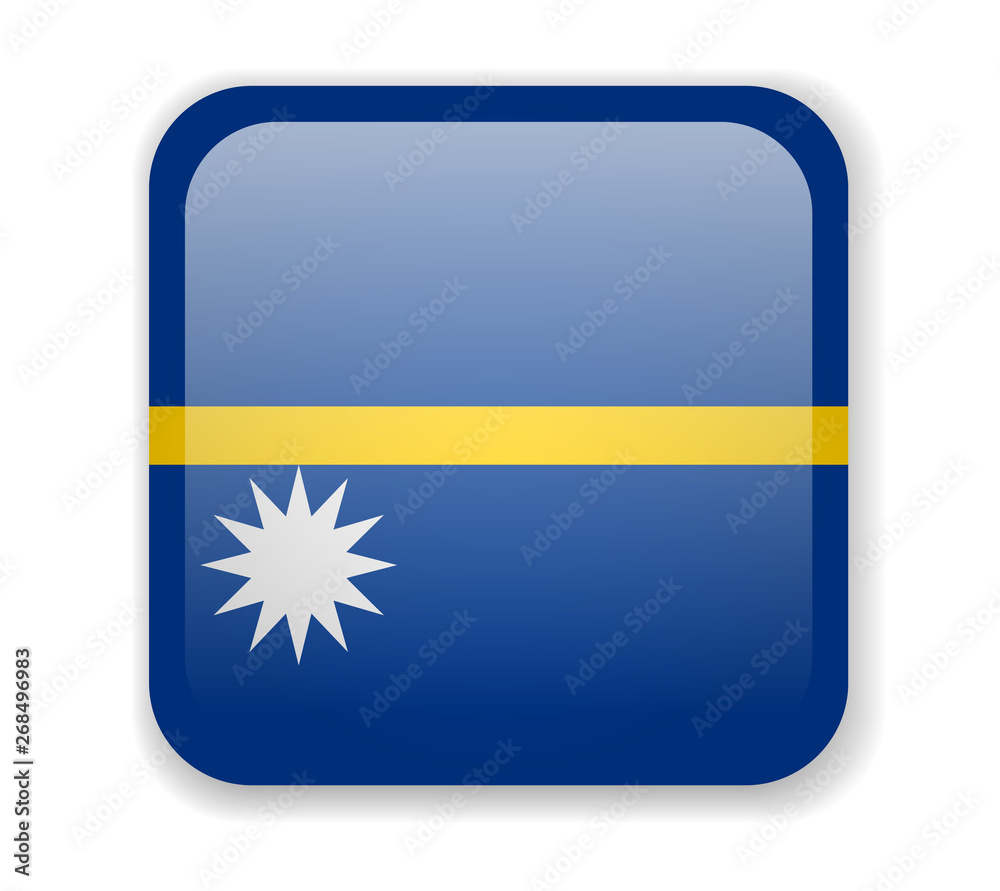 Fototapeta premium Nauru flag bright square icon on a white background